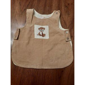 Vintage Betti Terrell Baby Corduroy Vest Brown w/Bear Size 9-12M Buttons